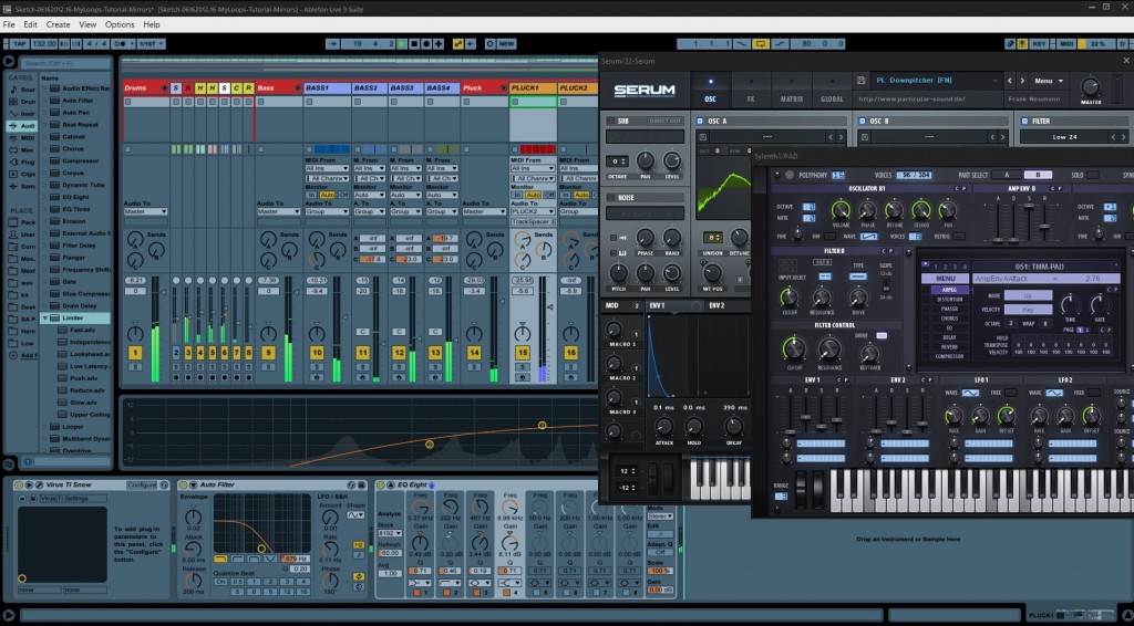 AL9 Session View with plugins displayed